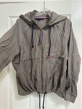 Men's Taupe Hooded Zip Jacket - Unbranded